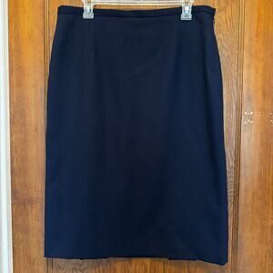 Pendleton Virgin Wool Navy Straight Skirt 12 Made in USA Preppy Academia